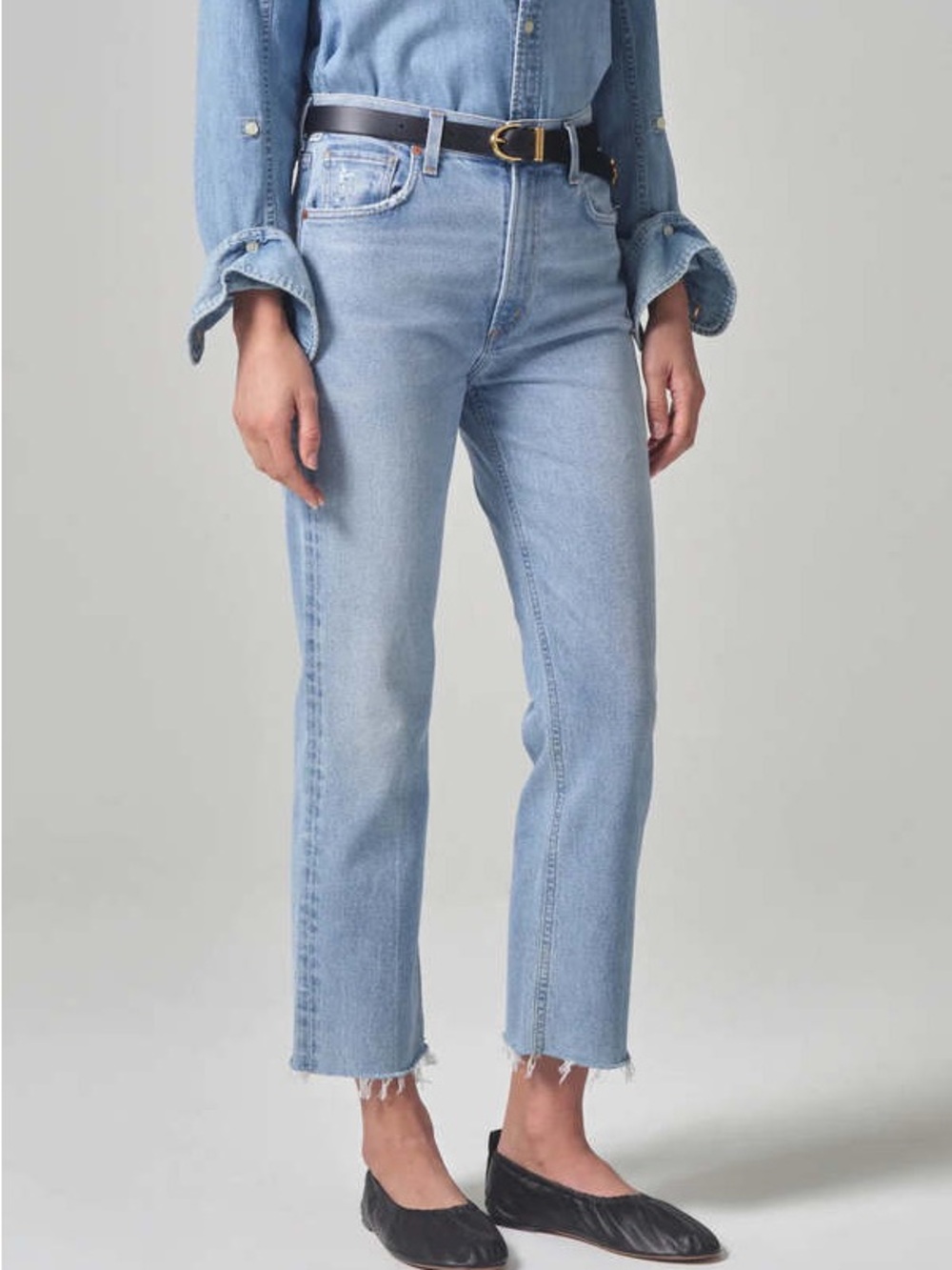 Citizen of humanity Light Blue High-Rise Straight Jeans